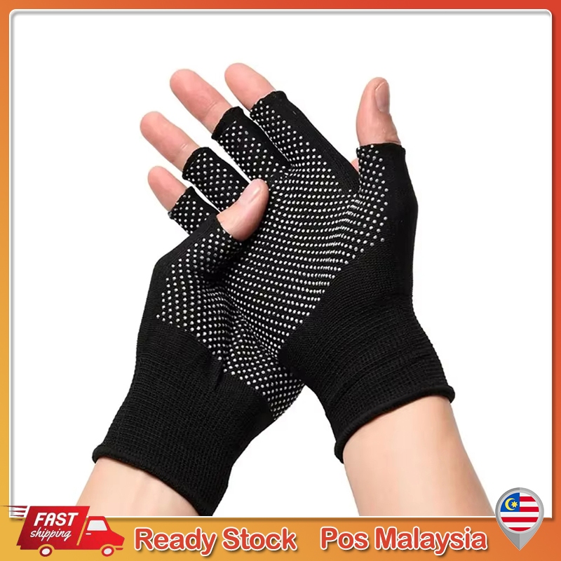 Safety Stretch Anti-Slip Gloves Sports/Biking/Fishing Breathable Driving Mittens Sunscreen Half Fingers Gloves