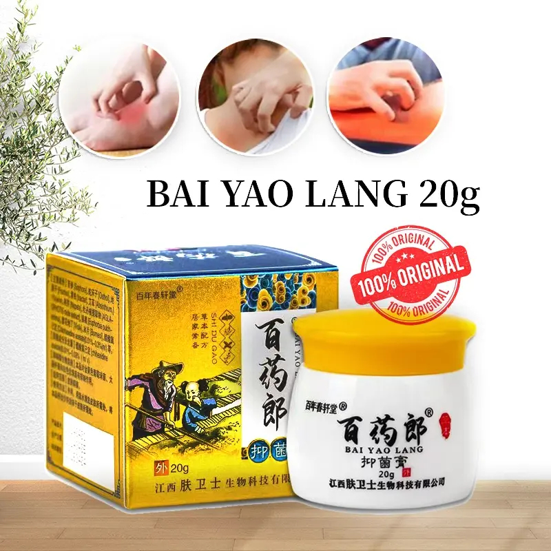 【Buy2Free1&COD】BaiYaoLang Cream Eczema Herbal Cream Anti-Itching Krim Gatal Kulit Herba Cina Antifungal 百药郎