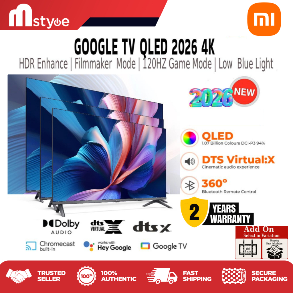[New 2026] Xiaomi Mijia TV A Pro 55/65/75 2026 | 4K/QLED/HDR 10+/Google TV/Dolby Audio™️/120Hz Game Boost/Smart TV