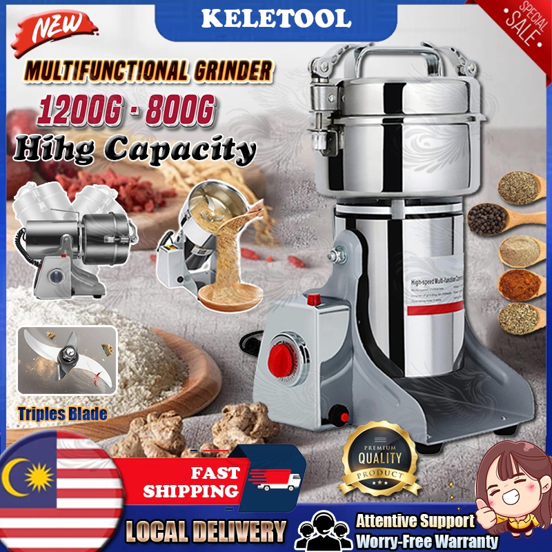 Stainless Steel Kisar Cili Kering Grinder Machine Dry Food Powder Crusher Big Capacity Mesin Pengisar Rempah Serbuk