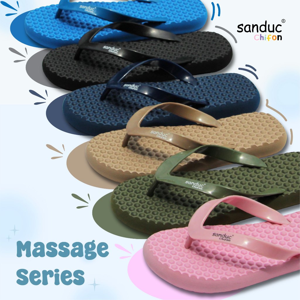 Sanduc Chifon Massage Unisex Comfort Soft EVA Colorful Flip Flops READY STOCK