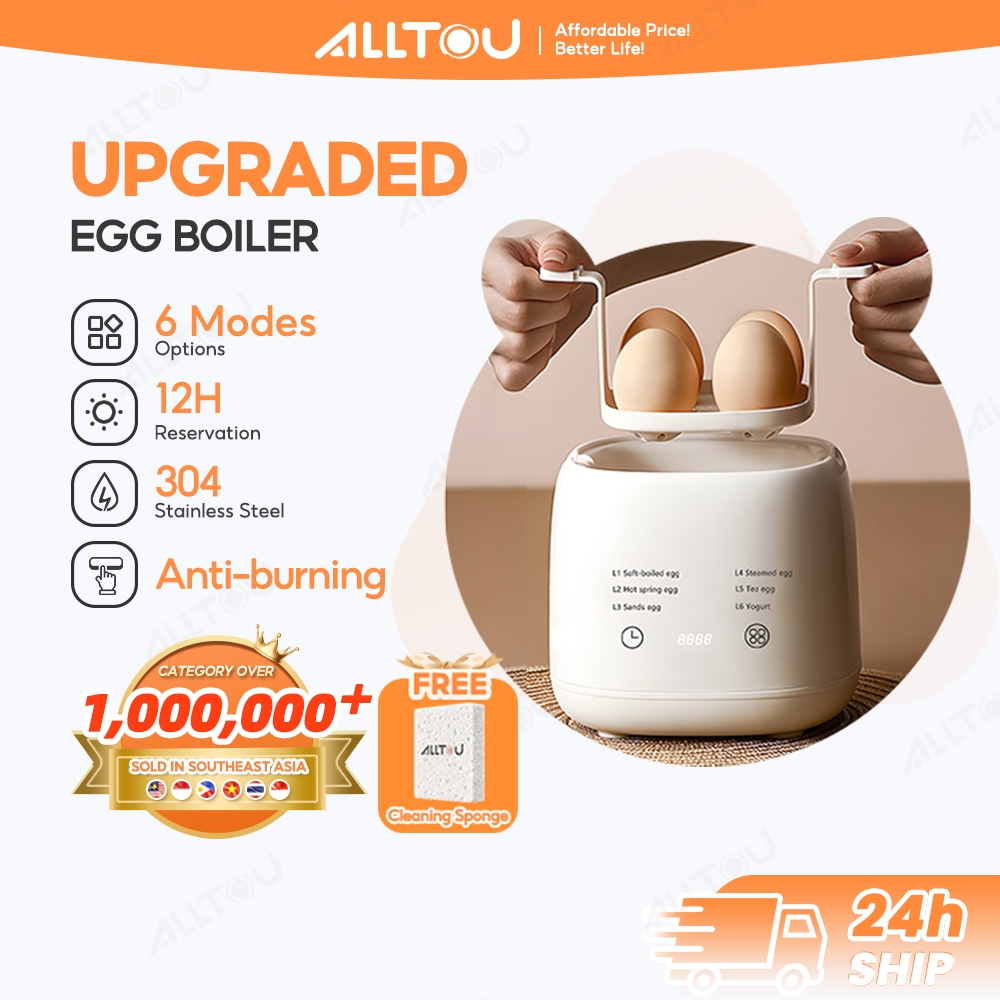 ALLTOU Egg Boiler Multi-Functional Egg Cooker for Breakfast Telur Maker Half Boiled Egg Maker 煮蛋器