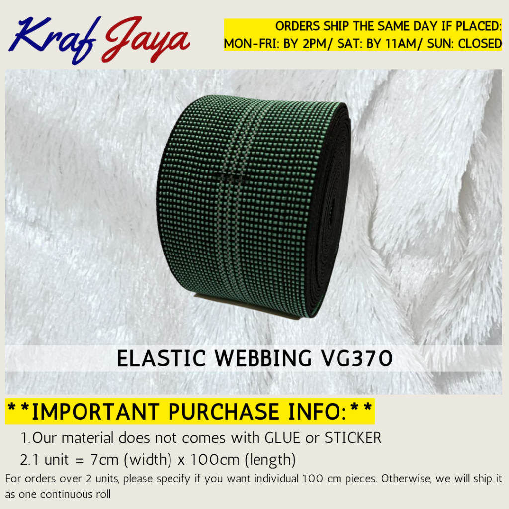 1M Premium Upholstery Elastic Webbing Tape | Sofa Elastic Belt | Elastic Tape | Tali Getah Elastik Sofa | Webbing Tape