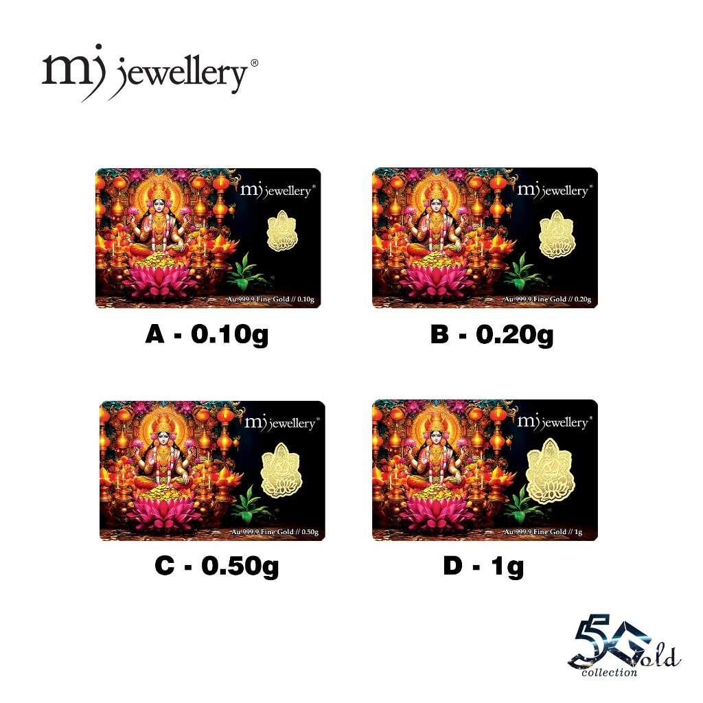 MJ Jewellery 5G Gold Collection 999.9/24K Gold Bar F63 (0.1g / 0.2g&hellip;