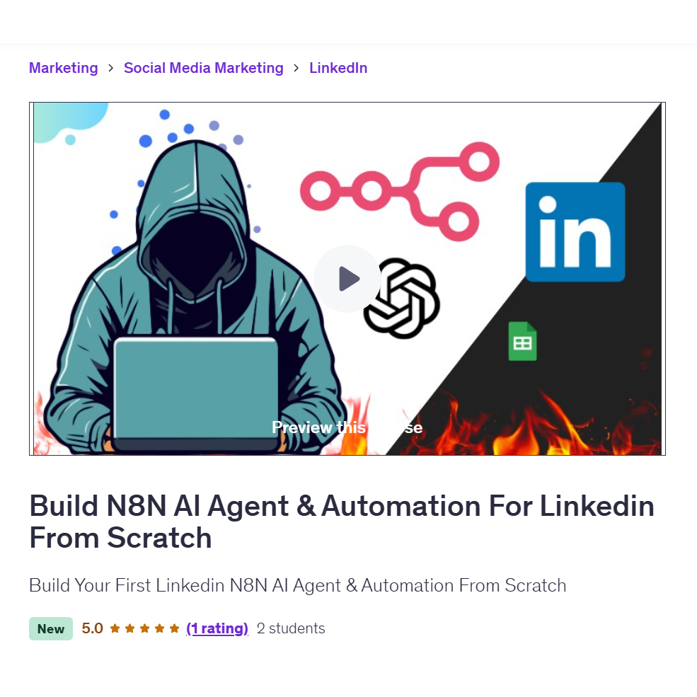 [n8n Video Course] Build N8N AI Agent & Automation For Linkedin From Scratch | Learn n8n Video Course | Ai Automation