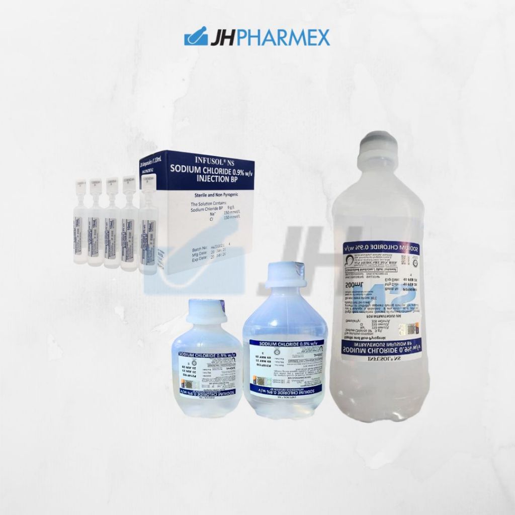 Ain Medicare Infusol NS NaCl (Sodium Chloride 0.9%) Injection BP Solution 10ml 100ml 250ml 500ml