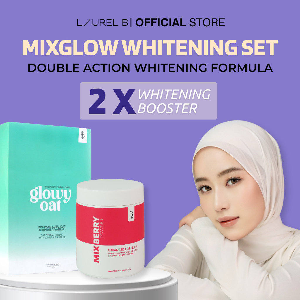 WHITENING SET (Mixberry Bottle + Glowy Oat) Whitening Supplement Collagen Booster Glowing Skin Acne 