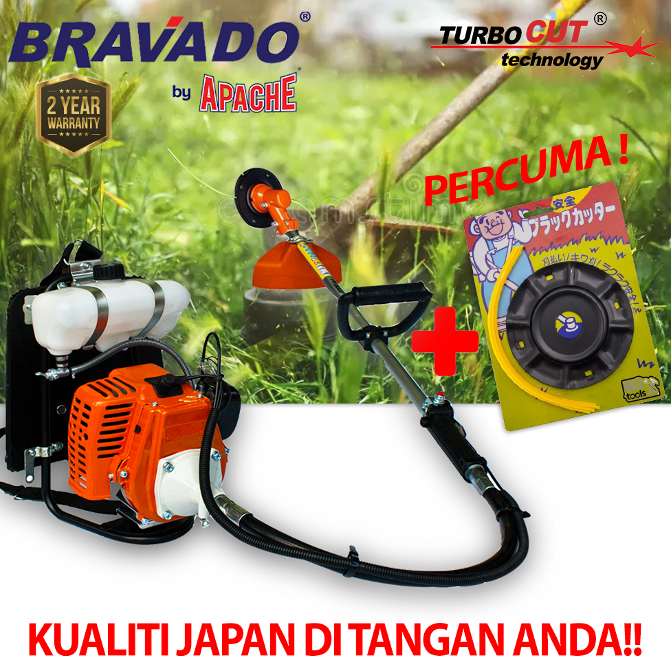 BRAVADO/APACHE/AVITA BG328 | Heavy Duty Mesin Potong Rumput | Backpack Brush Cutter | Grass Trimmer | 2 TAHUN WARRANTY