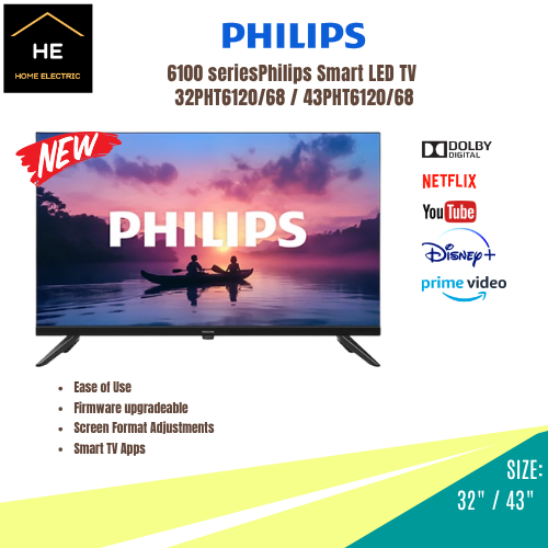 *NEW* PHILIPS 32" 43" Smart LED TV 6100 series / 32PHT6120/68 43PFT6120/68 / Tv / Smart TV