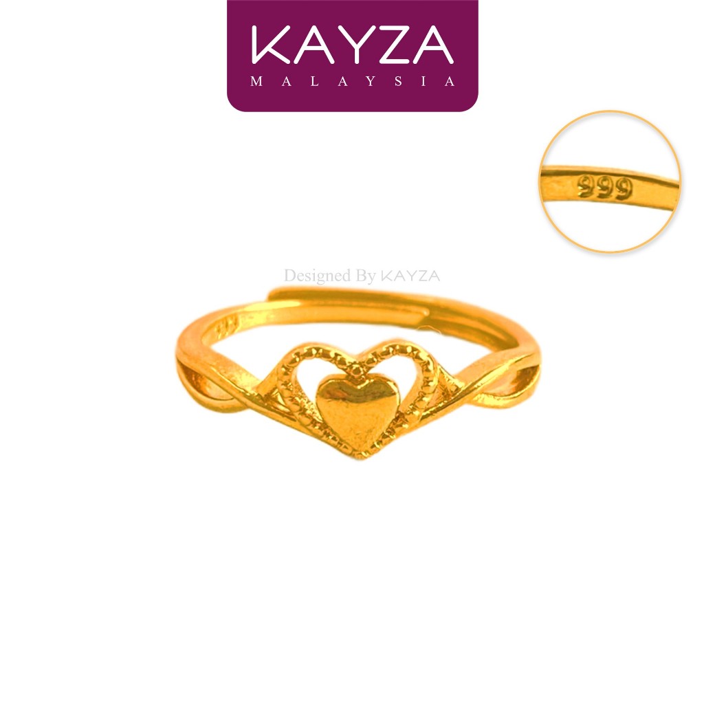 410R (1.4g) KAYZA Interlace Love Ring Handcrafted Designs in Vietnamese Emas