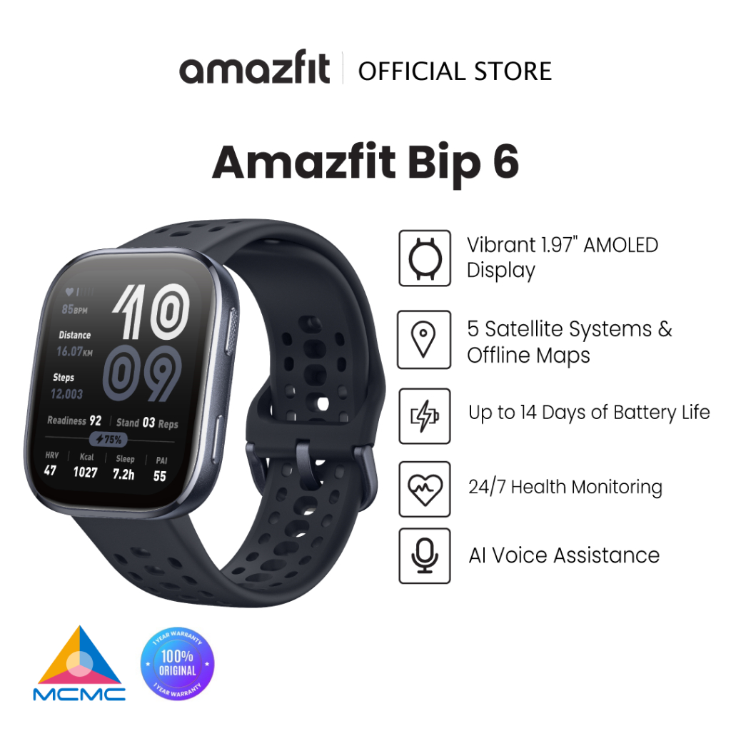 Amazfit Bip 6 Smart Watch 46mm with Outdoor Offline Maps and Navigation, Fitness Tracker Support 140+ Workout Modes
