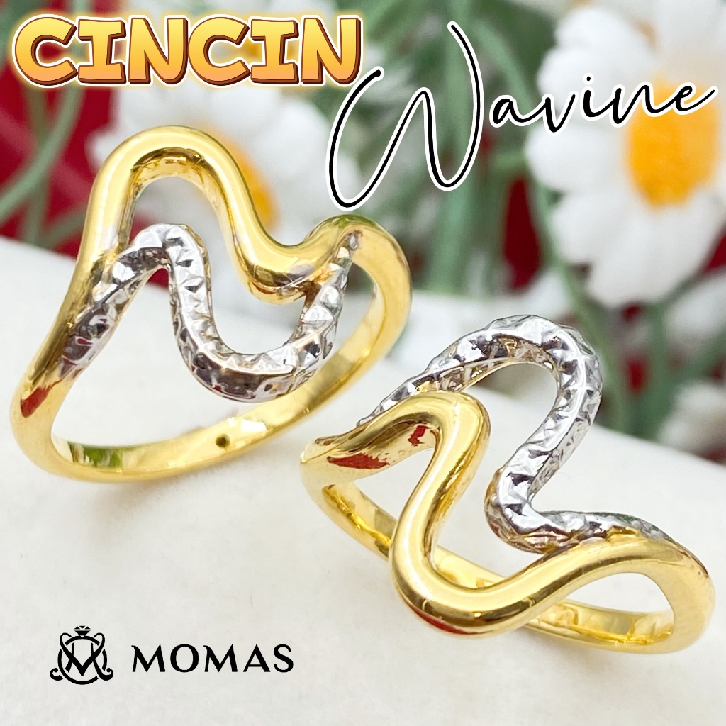 Cincin Wavine Emas 916 Tulen Cincin Emas 916 Original Cincin Fesyen Emas 916 Tulen Cincin Fesyen Emas Bajet