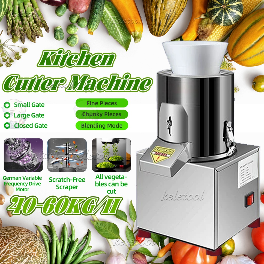 [READY STOCK]Commercial Electric Vegetable Cutter Machine 40-60KG/Hour Mesin Chopper Meat Grinder & Blender untuk Dapur