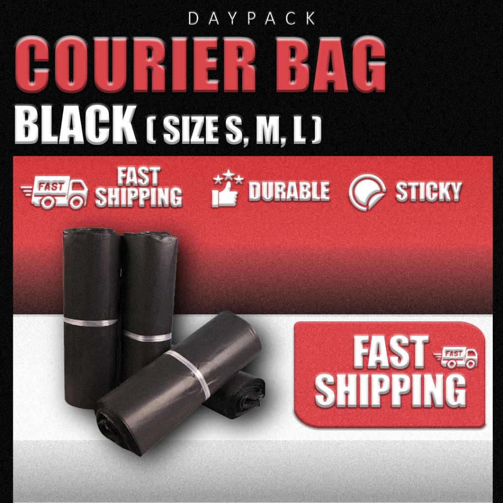 【Courier Bag】Black (S, M, L Size) Parcel Bag Flyer Plastic Kurier Bag Packaging Packing Shipping 快递袋