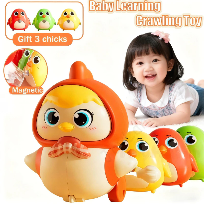 COD Animals Walking Toys Swinging Magnetic Walk Chicken Clockwork Toys Baby Walking Crawling Toy Mainan