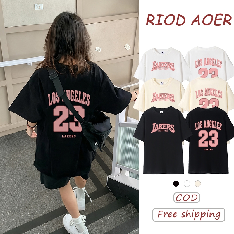 RIOD AOER Korean Style Summer Casual | Women's Plus-Size Loose Short-Sleeve Letter Print T-Shirt
