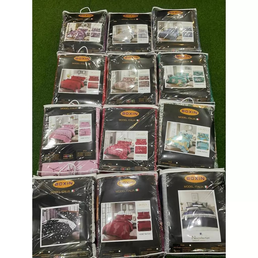 Cadar Patchwork Boxing Set 6in1 100% Cotton Cadar Patchwork SET Produk Cadar Patchwork Queen Size