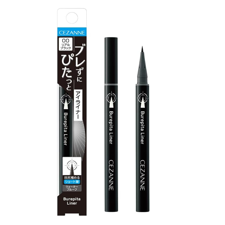 CEZANNE Burepita Liner 00 Real Black ✒️ 0.67ml Sharp Short Brush Eyeliner for Precision & Smudge-Resistant Lines  [Direct from Japan]
