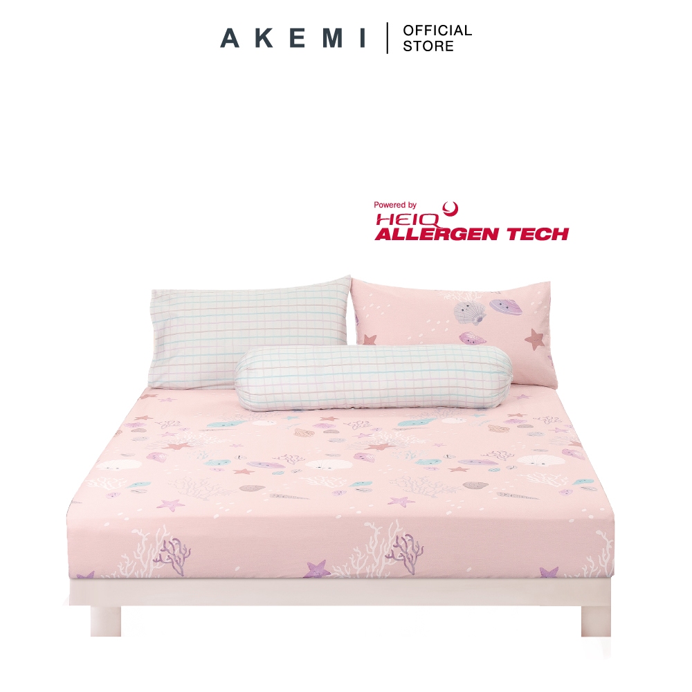 AKEMI Cotton Twill HeiQ Allergen Cheeky Cheeks Fitted Sheet Set 850TC (Super Single/ Queen/ King)