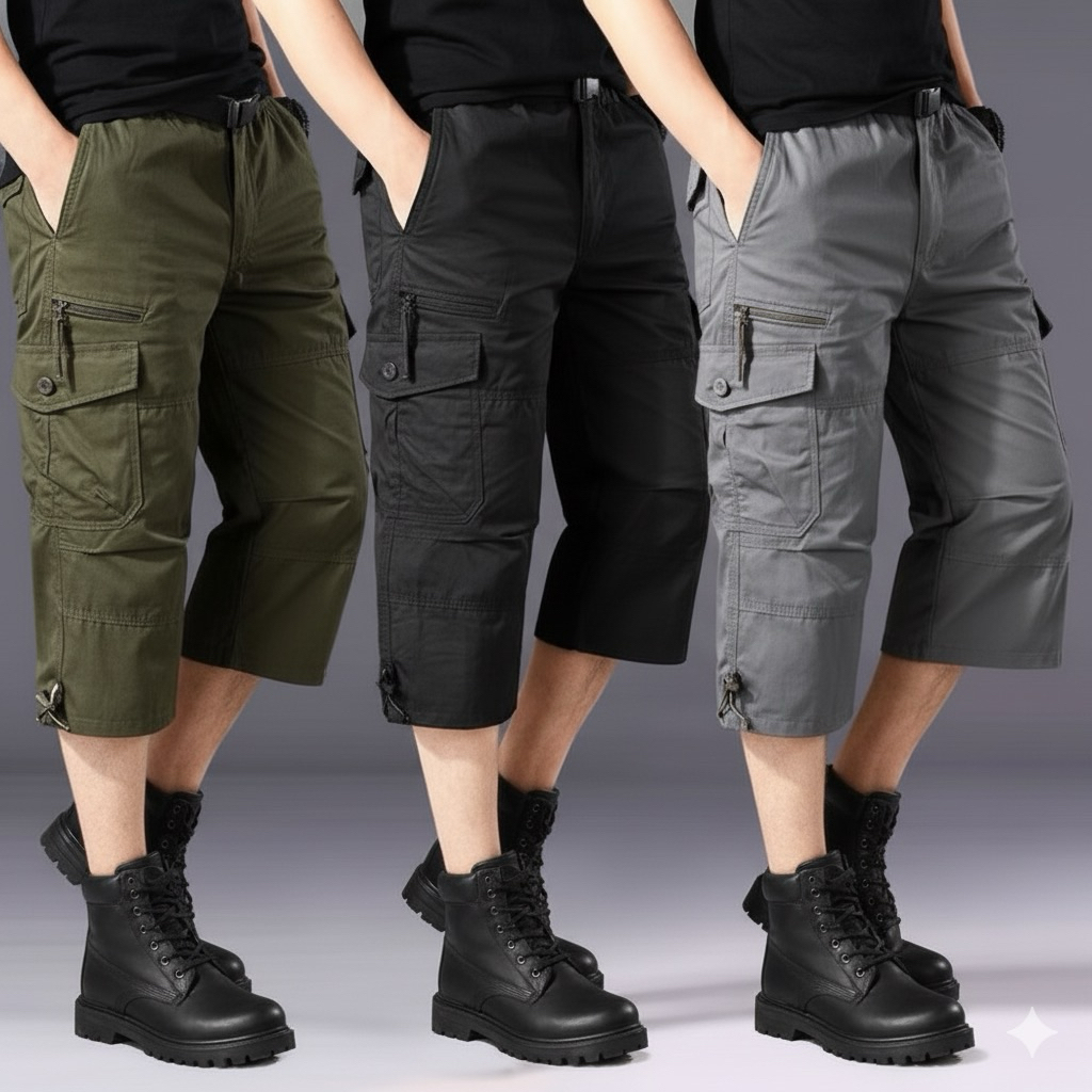 3Quter Seluar Man 6(Six) Pocket Cargo Short Casual Pants Seluar Pendek Lelaki