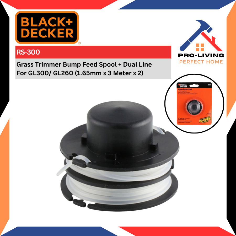 BLACK & DECKER RS-300 Tali Mesin Potong Rumput / Grass Trimmer Bump Feed Spool + Dual Line (Spool & Line) 割草绳