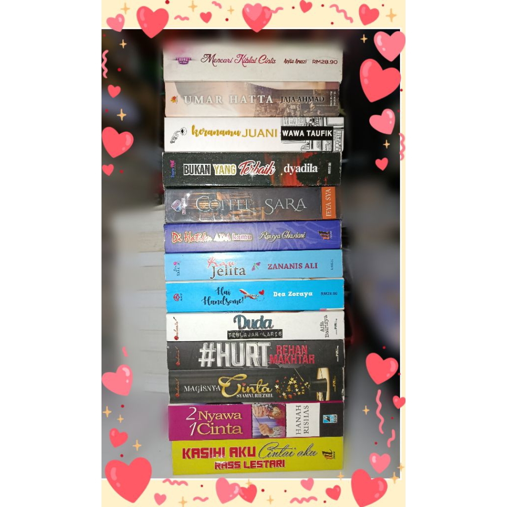 (PRELOVED) NOVEL CINTA MELAYU MENYENTUH HATI PELBAGAI TAJUK