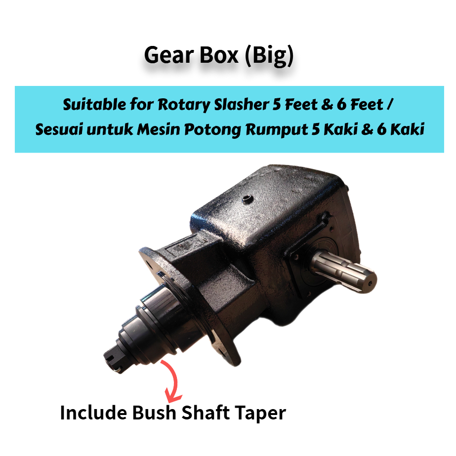 Gear Box (Big) Rotary Slasher 5 feet & 6 feet /Mesin Potong Rumput 5 Kaki & 6 Kaki use for Tractor Kubota / MF / Ford