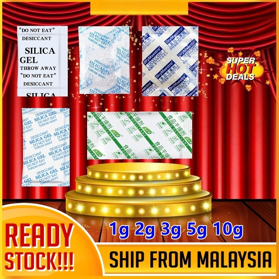 1pcs Silica Gel Blue Absorb Moisture Food Grade Oxygen Absorber Desiccant Penyerap Lembapan Silika Gel OPP 食品干燥剂/防潮