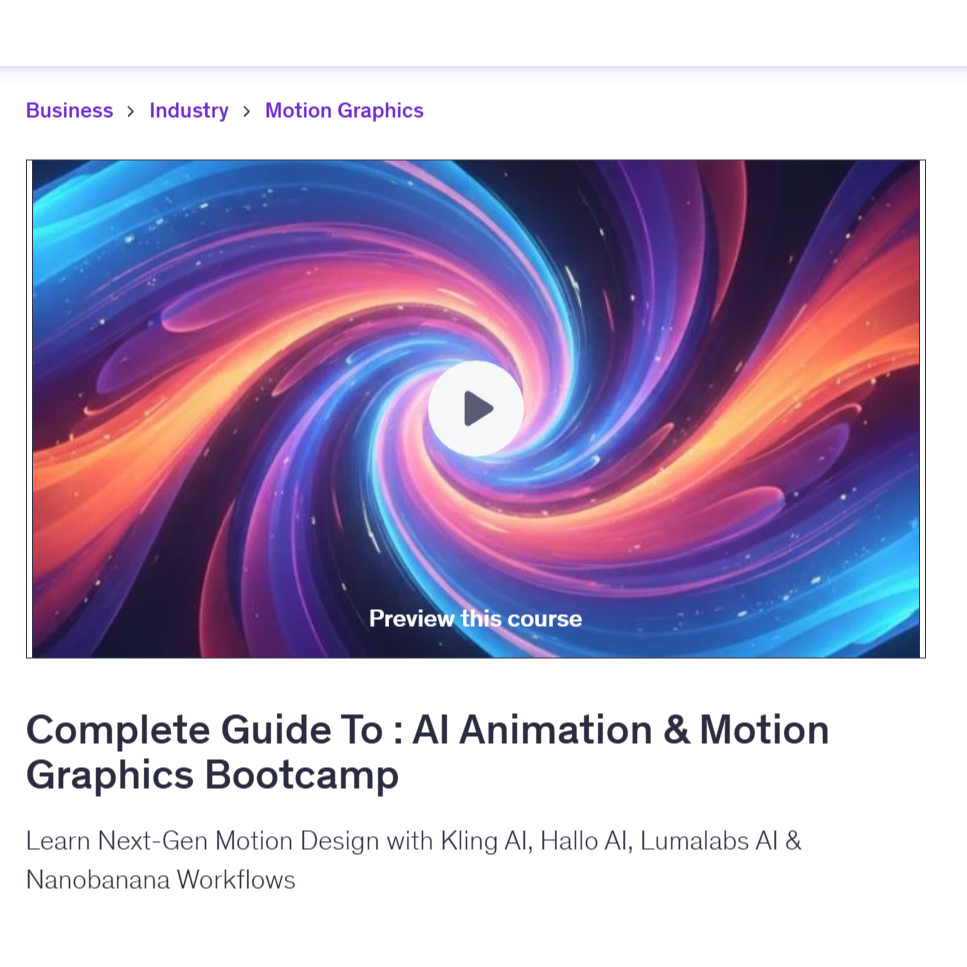 Make Ai Video Course-Complete Guide To : AI Animation & Motion Graphics Bootcamp | Make Video With Ai Lessons