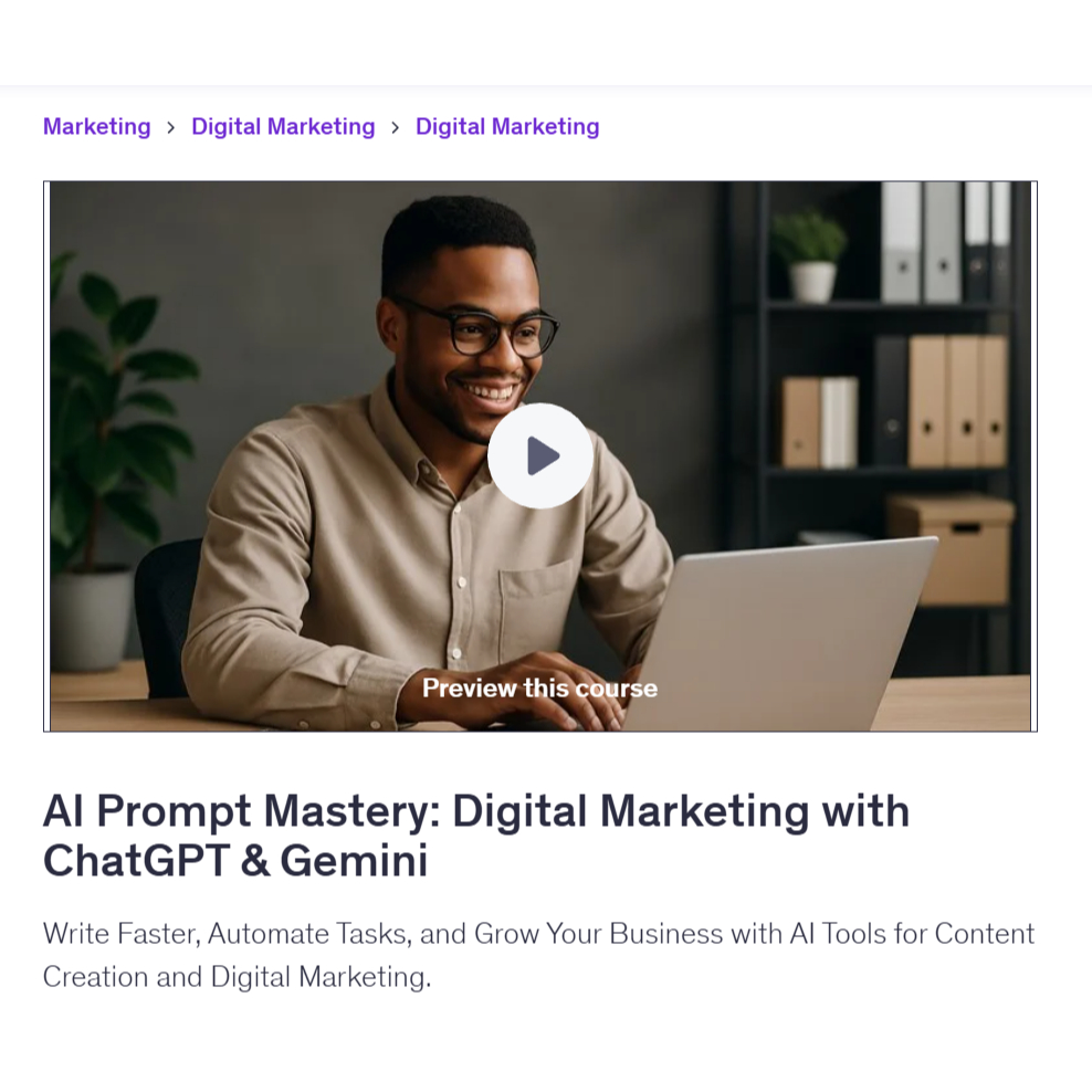 Ai Prompt Video Course-AI Prompt Mastery: Boost Productivity With ChatGPT & Gemini | Learn AI Prompt Video Lessons