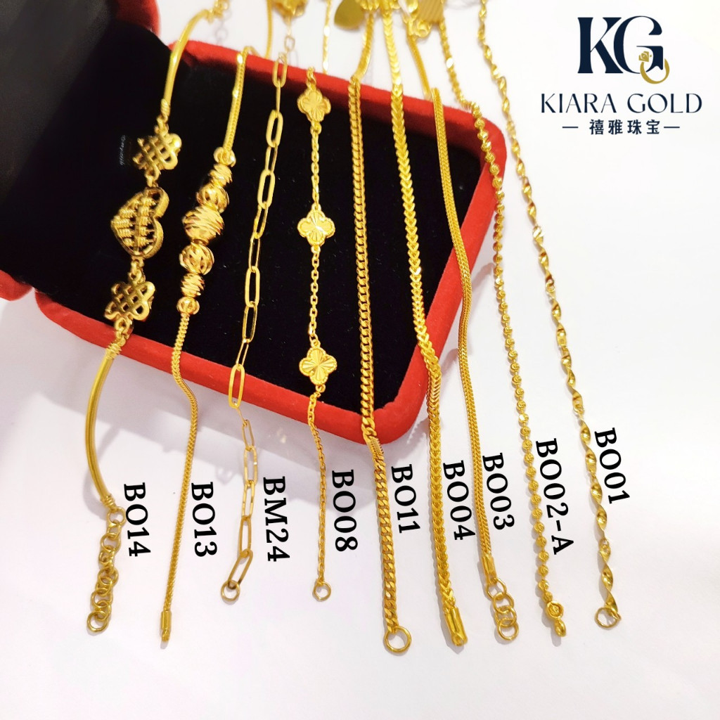 Emas 916 Gelang Tangan  / Emas 916 Rantai Tangan | Gold 916 Bracelets - BO01+