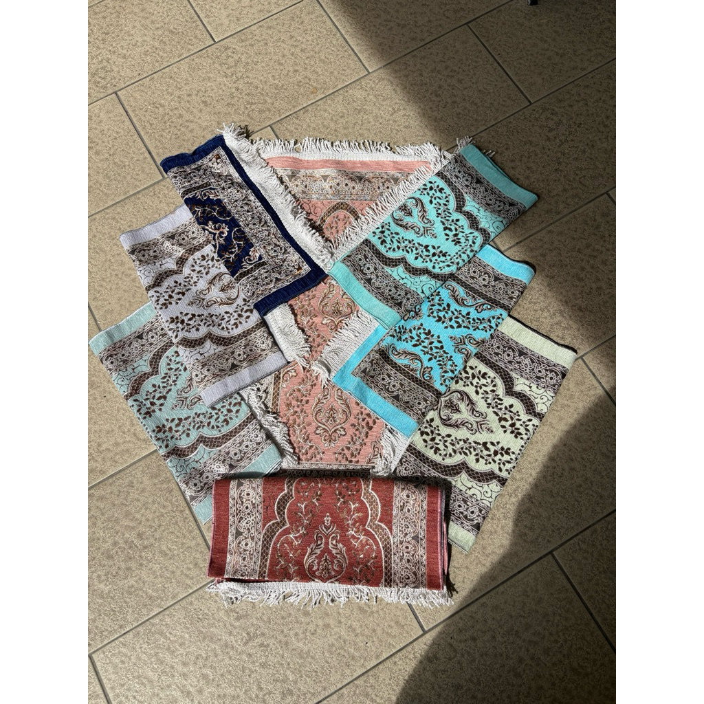 SEJADAH Flower Dari Mesir “MEDIUM” SIZE SOFT Premium Quality floral Prayer Rug Egypt hantaran doorgift