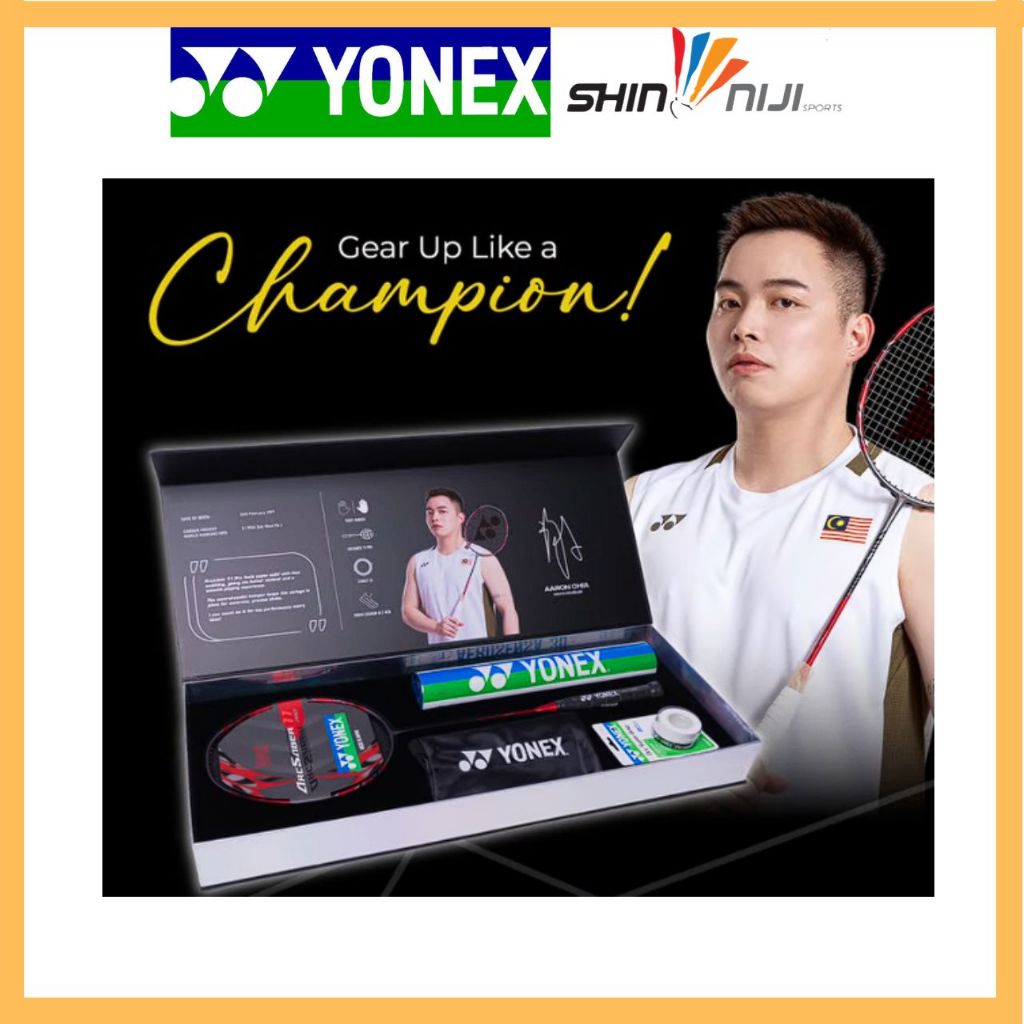 YONEX PLAYER SPECIAL EDITION GIFT BOX AARON CHIA SOH WOOI YIK THINAAH PEARLY TAN (100%original)
