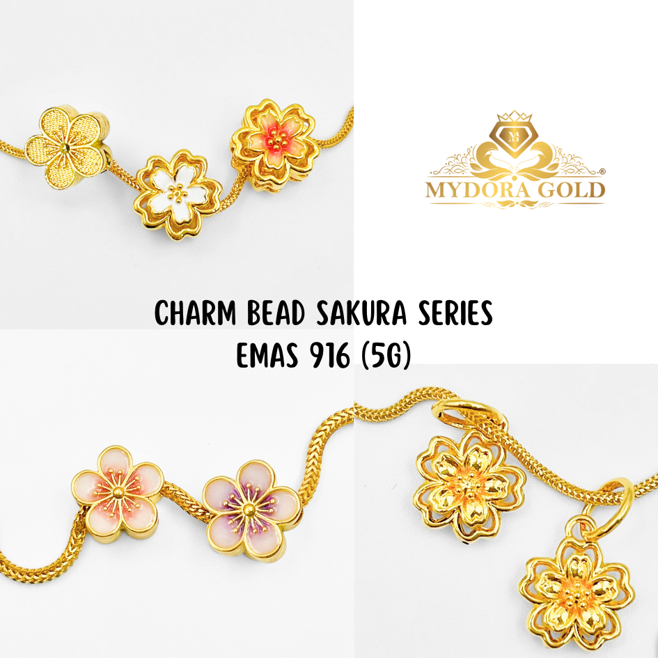 MYDORA Charm Bead Sakura Series (5G) l EMAS 916/22K