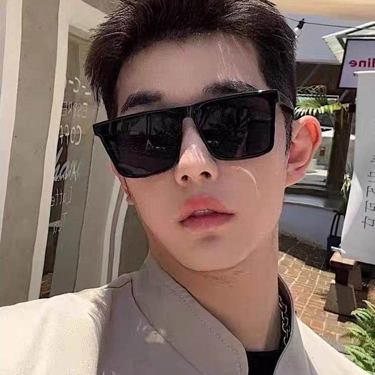 Men's sunglasses handsome trendy square frame sunglasses anti-ultraviolet