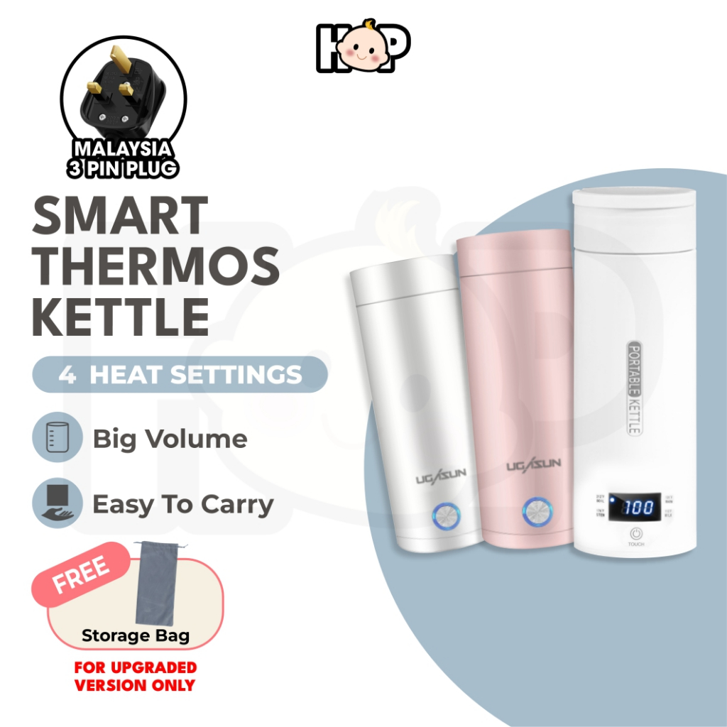 【3 Pin Plug】Portable Electric Kettle Stainless Steel Water Boiler Electric Cerek Elektrik Heater Kettle Travel Kettle熱水壺