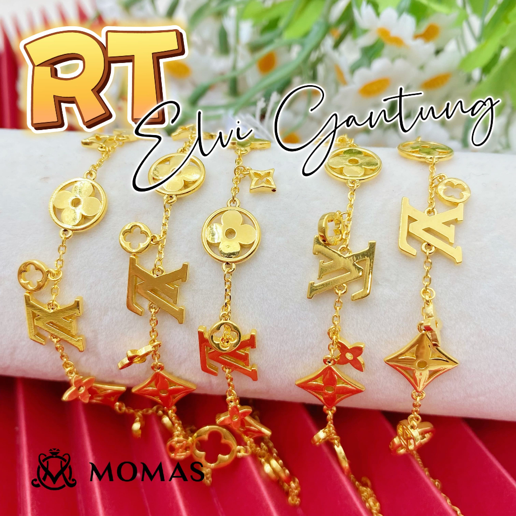 MOMAS RANTAI TANGAN ELVI GANTUNG 5D Bajet Emas 916 Tulen Rantai Tangan Emas 916 Rantai Tangan Emas 916 Tulen Emas 916