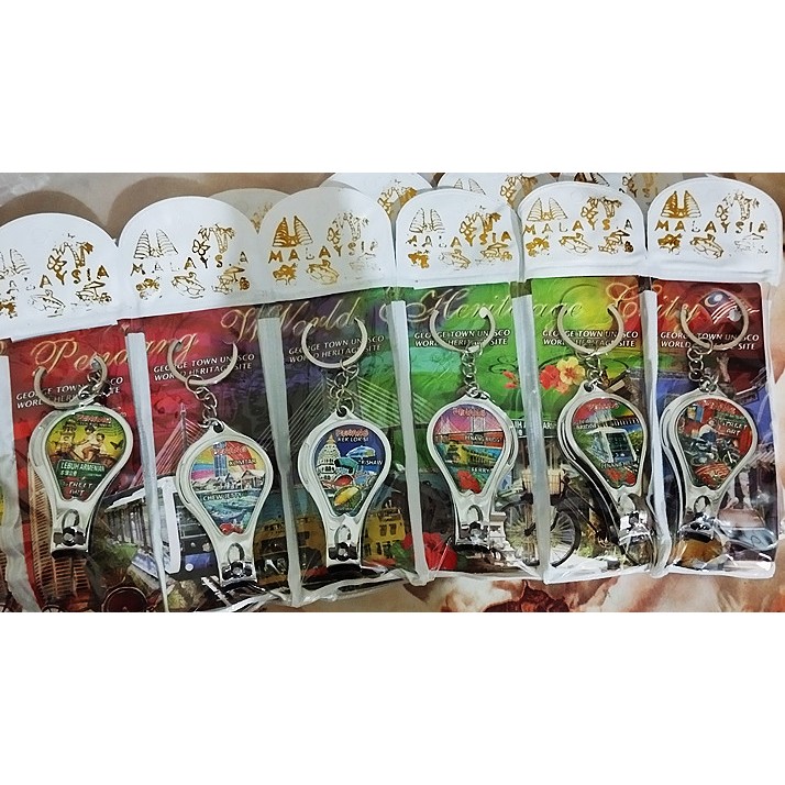 6 pcs set Penang Street Art  Design Nail cutter keychain souvenir 6件套槟城街头壁画艺术指甲剪纪念品钥匙扣