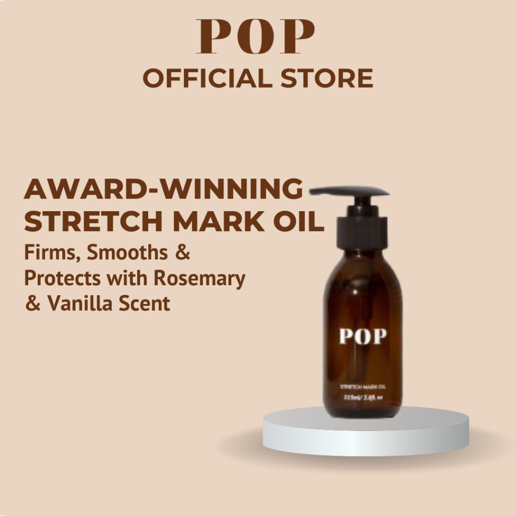 POP Stretch Mark Oil Rosemary & Vanilla Prevents Stretch Marks & Tightens Skin Minyak Stretch Mark 115ml