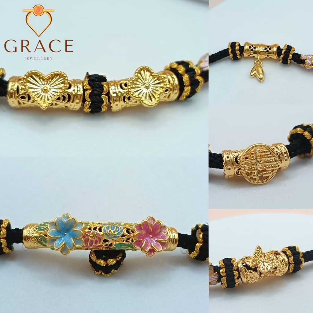 Grace Jewellery Gold 916 Bamboo Pendant/ Emas 916 Buluh Kerawang/ 黄金916弯管系列