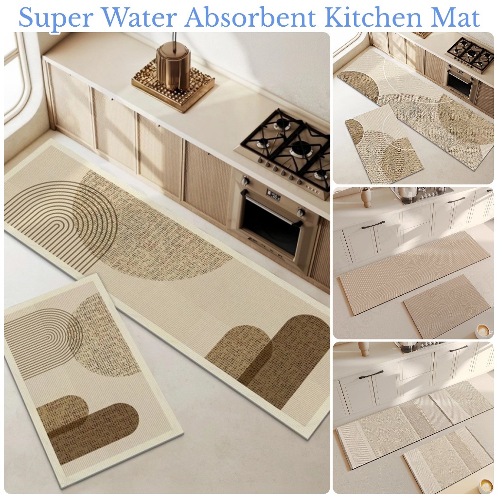MATELIER Carpet Dapur Anti Slip Kitchen Mat Karpet Dapur Alas Kaki Dapur Floor Mat Absorbent Anti Fouling Durable Rug地垫