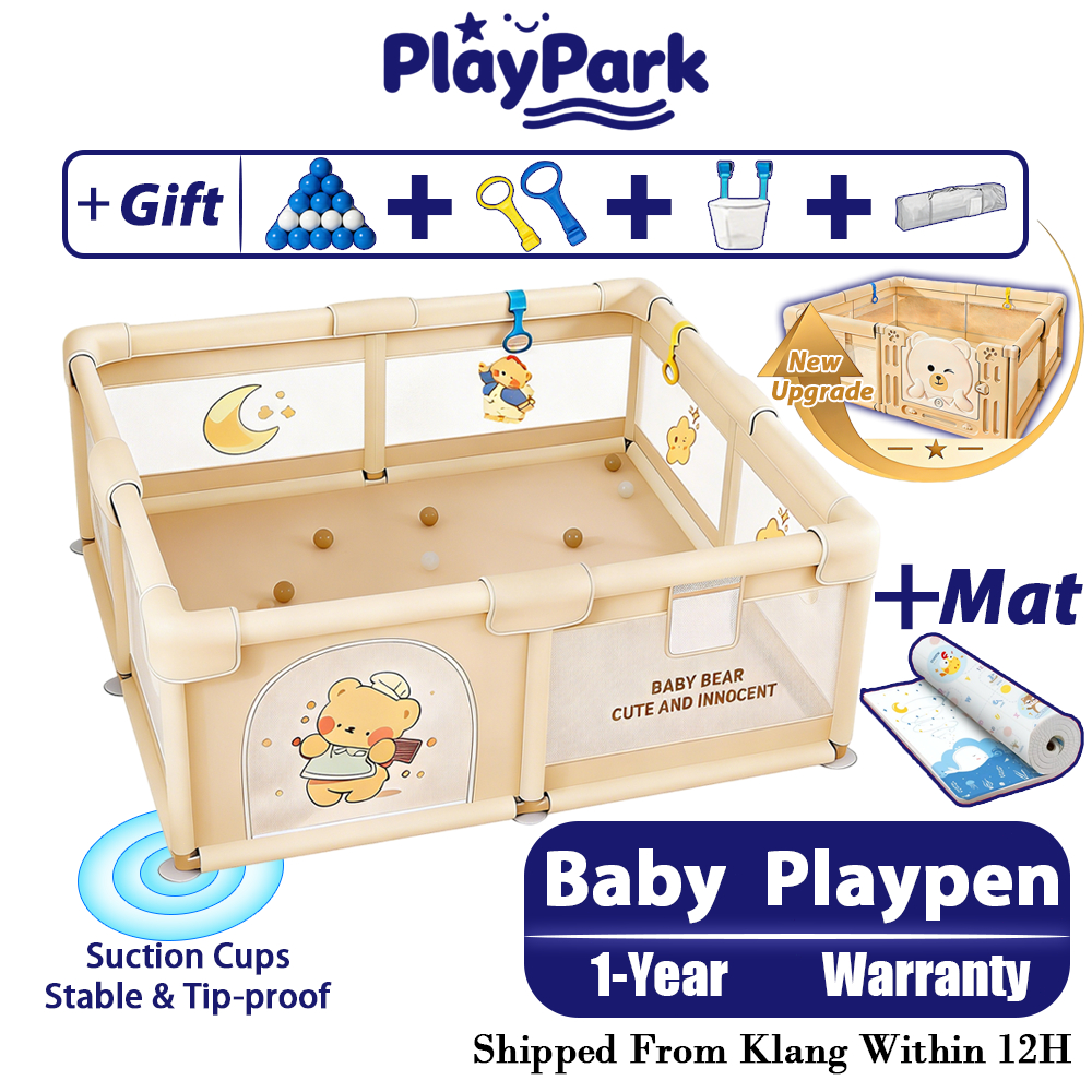 Playpark Baby Playpen Foldable Pagar Baby Safety Playmat Baby Playpen Playfence Children Safety 宝宝围栏