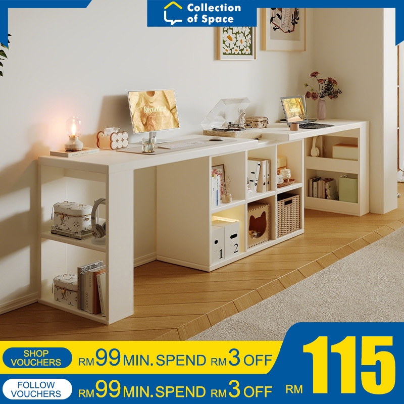 Computer Table With Bookshelf Study Table Office Table Multifunction DIY Writing Table Office Desk Meja Komputer