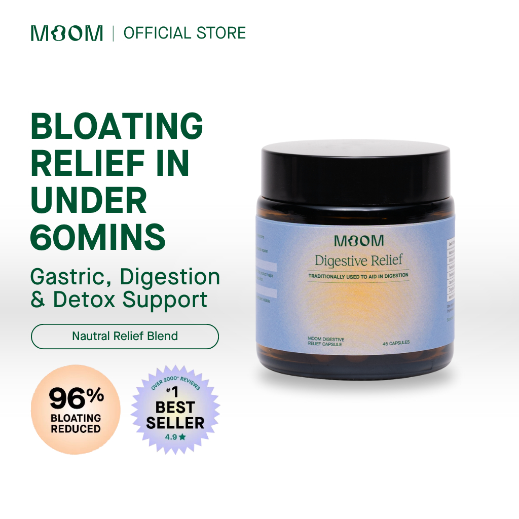 Moom Health™ Digestive Relief Capsules - de/bloat | Relieves Bloating & Digestive Discomfort for Gut Health (45 Caps)