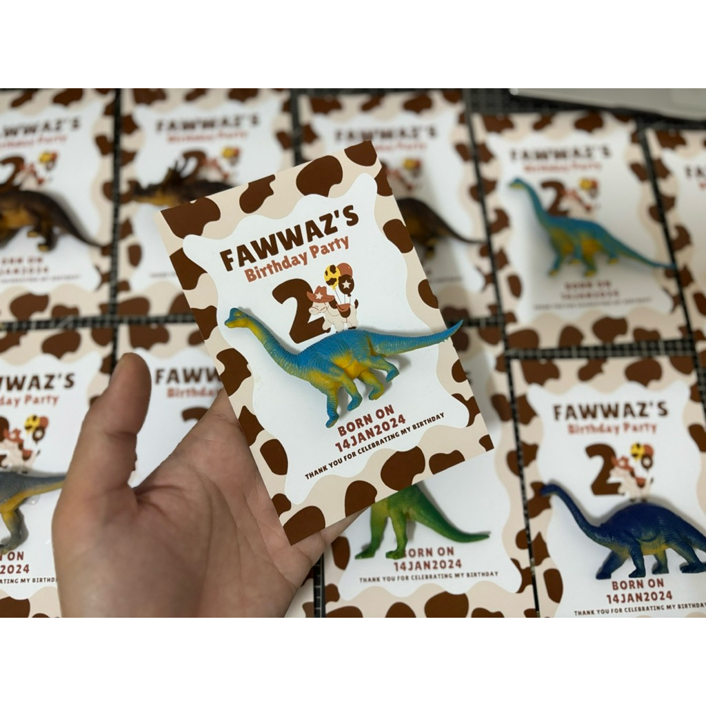 [CUSTOM DESIGN] doorgift kanak kanak custom design print nama birthday animal dinosaur car