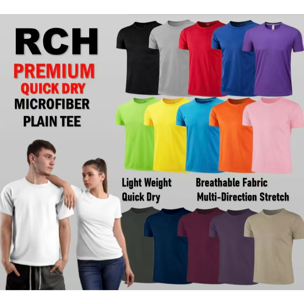 【READY STOCK AT MALAYSIA】Microfiber T-Shirt Men Jersey Round Neck T Shirt Short Sleeve Baju Jersi Quick Dry Unisex