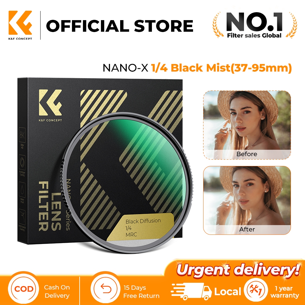K&F CONCEPT NANO-X 1/4 Black Mist Filter: Sharp images with a soft, gentle effect. Cinematic feel