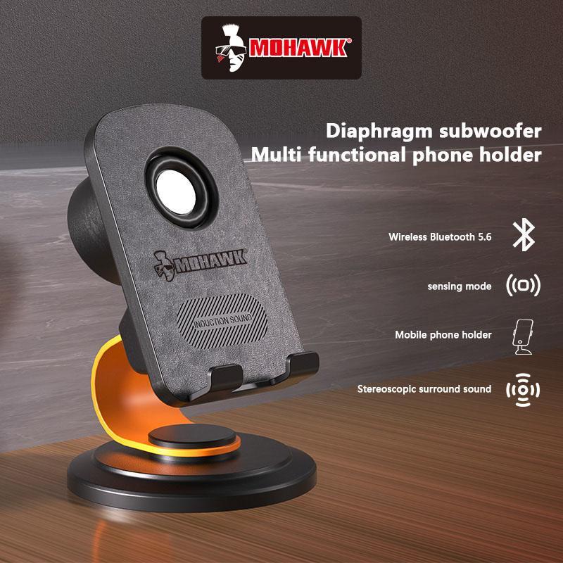 Mohawk Penyangkut Telefon Bluetooth 5.4 + Subwoofer Stereo - Holder HP Boleh Alih untuk Pejabat & Rumah