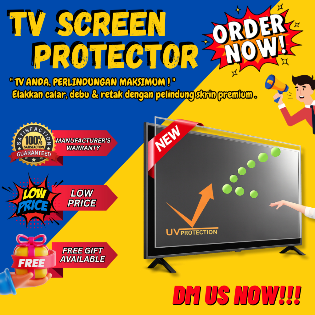 TV screen protector for smart tv android tv 4k tv 43 50 55 60 58 60 65 70 megra skyworth samsung lg dan model lain2
