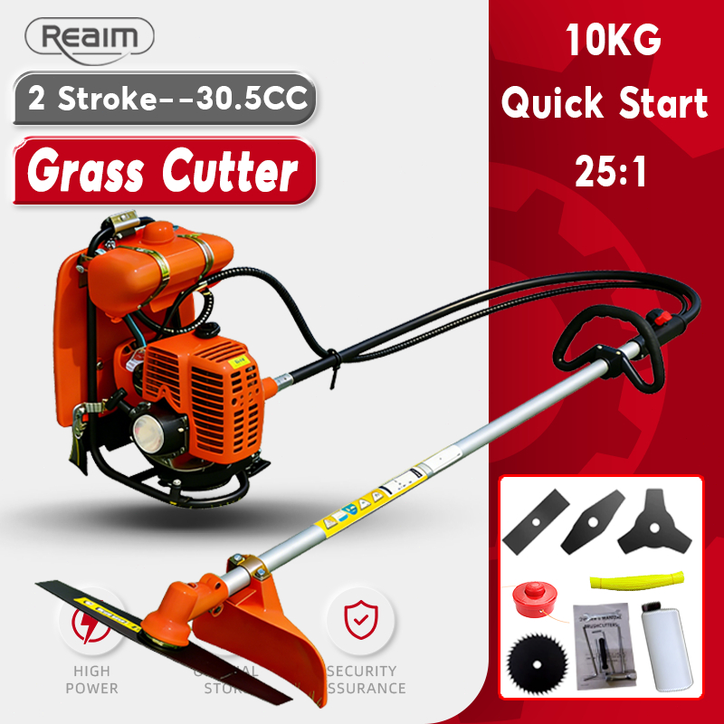 Reaim Mesin Potong Rumput Bensin 2/4 Stroke Heavy Duty Grass Cutter Lawn Mower Backpack